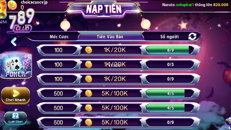 Xác định người thắng ván game poker thì phải tiến hành so bài